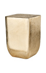 Square back table MALO in hammered aluminium and gold metal - 31 cm