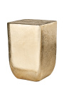 Tavolo quadrato MALO in alluminio martellato e metallo dorato - 31 cm