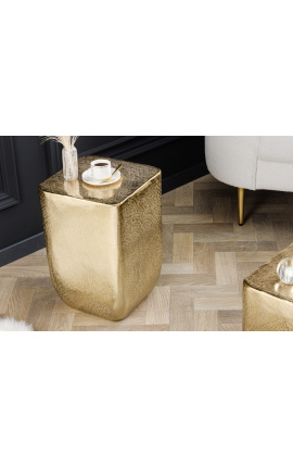 Τετράγωνο πίσω τραπέζι MALO σε σφυρηλατημένο αλουμίνιο και χρυσό - 31 cm