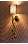 "Slange" væglampe i guldfarvet aluminium