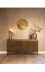 Credenza HERMIA con piano in marmo nero e ottone dorato