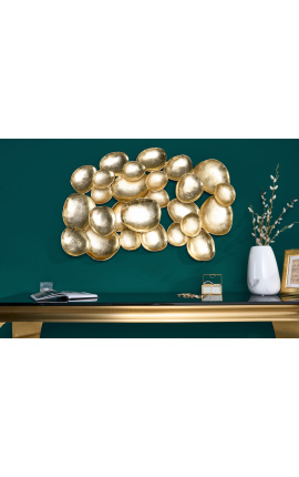 Veľké abstraktné nástenné dekorácie v zlatom kovu 100 cm