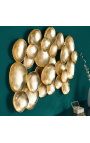 Velika abstraktna stenska dekoracija iz zlatega kovina 100 cm