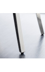 Scaun baroc modern, spătar diamant, oțel gri și crom - 9