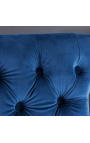Scaun de bar modern baroc, spătar de diamante, albastru bleumarin și oțel crom - 6