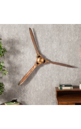 Aircraft propeller for wall decoration in copper aluminium - 97 cm