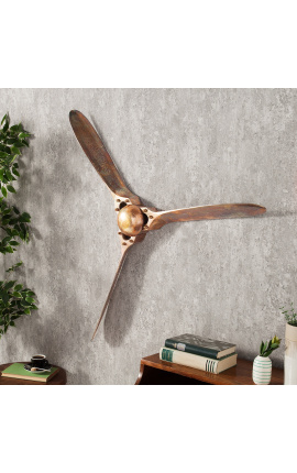 Hélice de avión para decoración de paredes en aluminio de cobre - 97 cm