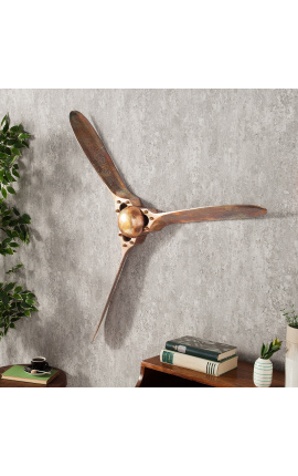 Hélice d&#039;avion pour décoration murale en aluminium cuivré - 97 cm