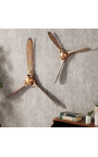 Avion propeller pentru decorarea peretelui în aluminiu de cupru - 60 cm