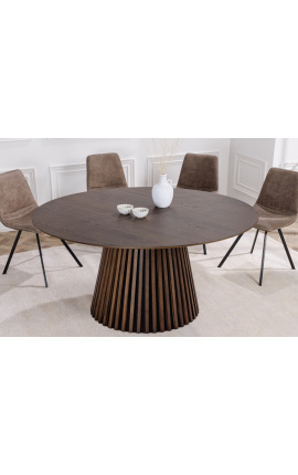 Table de repas ronde PARMA 120 cm chêne foncé