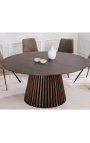 Mesa de comedor redonda PARMA 120 cm roble oscuro