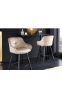 Set van 2 barstoelen "Euphorisch" velvet design grege