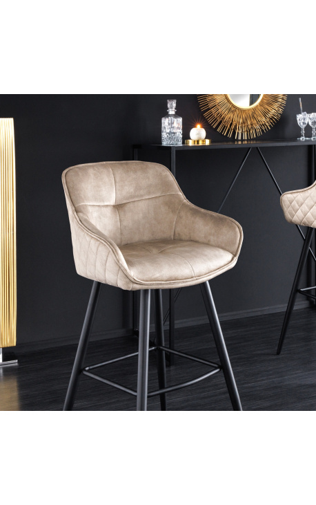 Set 2 barových židlí "Euphorický" velvet design grege