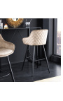 Set van 2 barstoelen "Euphorisch" velvet design grege