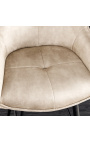 Set of 2 bar chairs "Euphoric" velvet design grège