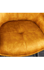 Set of 2 bar chairs "Euphoric" design in mustard yellow velvet