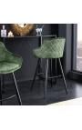 2 baro kėdžių rinkinys "Euforinis" tamsiai žalio sviesto dizainas