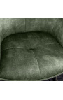 Conjunto de 2 sillas de bar "Estoy eufórica" diseño en terciopelo verde oscuro