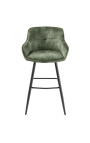 Ensemble de 2 chaises de bar "Euphoric" design en velours vert foncé