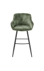 Σετ 2 καρέκλων μπαρ "Ευφορική" σχεδιασμός σε σκούρο πράσινο βελούδο