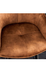 Set de 2 cadires de bar "Euphoric" disseny de vellut caramel