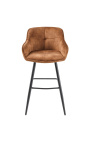 Conjunto de 2 sillas de bar "Estoy eufórica" diseño de terciopelo de caramelo