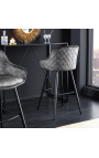 Set 2 barových židlí "Euphorický" šedý sametový design
