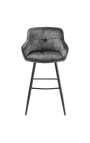 Ensemble de 2 chaises de bar "Euphoric" design en velours gris