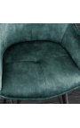 Conjunto de 2 sillas de bar "Estoy eufórica" diseño de terciopelo azul gasolina
