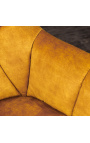 Conjunto de 2 giratorios "¿ Qué haces" sillas de comedor de terciopelo amarillo mostaza