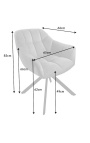 Conjunto de 2 giratorios "¿ Qué haces" sillas de comedor de terciopelo gris