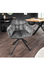 Set van 2 roterende "Betty" tafelstoelen in grijs fluweel