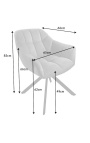 Conjunto de 2 giratorios "¿ Qué haces" sillas de comedor de terciopelo de textura gris claro