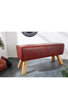 Pommel horse in leather and wood base - 100 cm