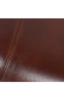 Pommelhest i brunt læder med træunderlag - 120 cm
