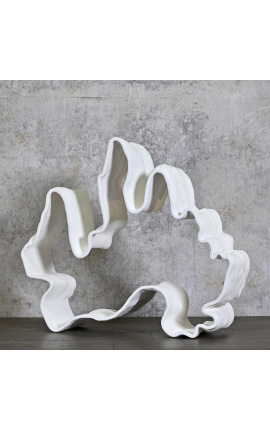 Escultura "Impresión orgánica" cerámica blanca