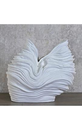 Sculpture "Chrysalide" en céramique blanc