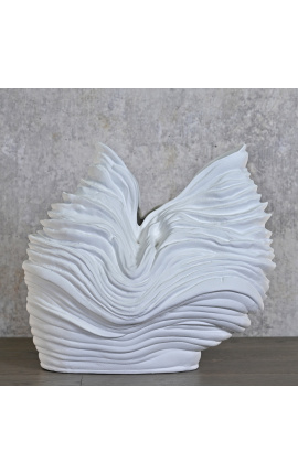 Sculpture "Chrysalide" white ceramic