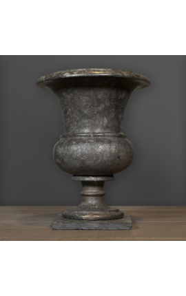 Medici-vaas in zwart marmer, 19e-eeuwse stijl - Maat M