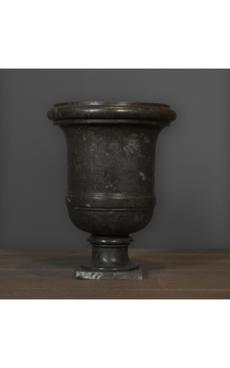 Vaso da giardino in marmo nero in stile XVIII secolo - Misura M