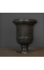 Садовая ваза из черного мрамора в стиле XVIII века - размер M