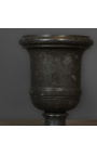 Садовая ваза из черного мрамора в стиле XVIII века - размер M