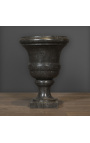 Садовая ваза из черного мрамора в стиле XVIII века - размер S