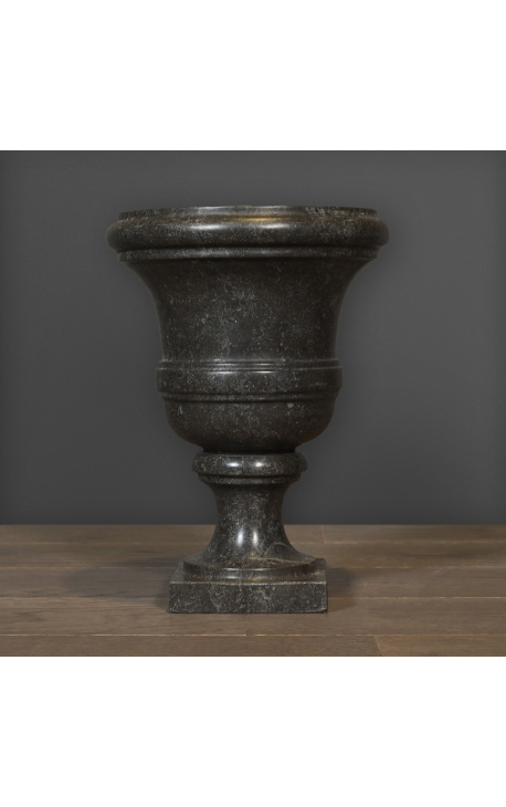 Vaso da giardino in marmo nero in stile XVIII secolo - Misura S