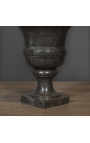 Градинска ваза от черен мрамор в стил 18 век - размер S
