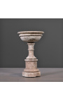 Sandstone cup mounted on a 18th century pedestal