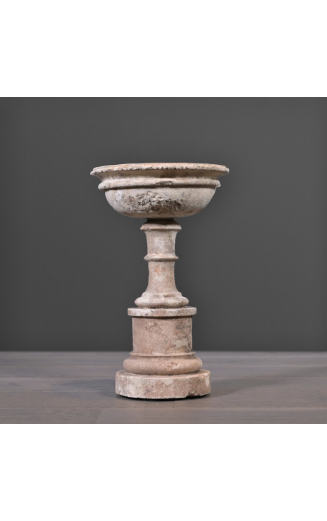 Sandstone cup mounted on a 18th century pedestal