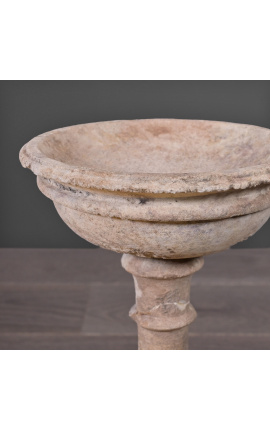 Sandstone cup mounted on a 18th century pedestal