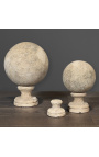 Ensemble de 3 socles de sphère en pierre de sable