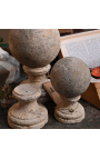 Set of 3 sand stone sphere bases
